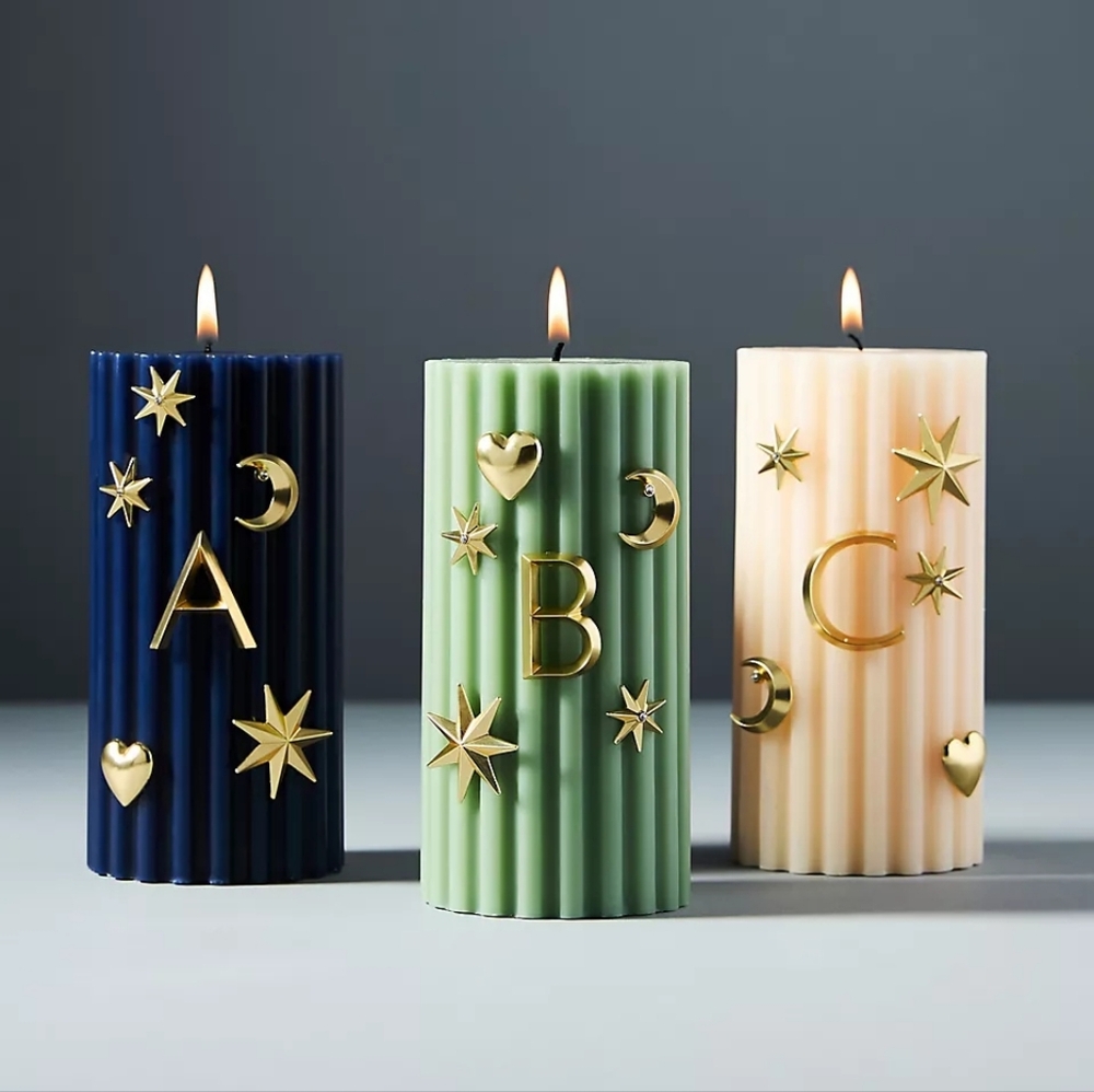 Anthropologie Monogram Candle Charms, NWT